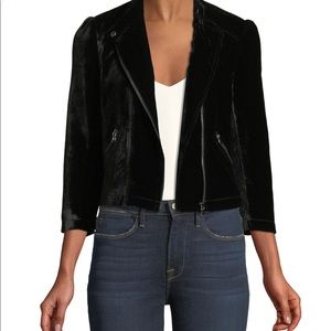 NWOT Rebecca Taylor Velvet Moto Jacket